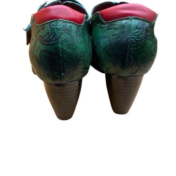 Boho Buckle Clogs Womens 10M Heeled Patchwork Bootie Shooties Sz 41 - Picture 6 of 10